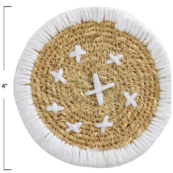 BLOOMINGVILLE Woven Seagrass Coasters - Picture 5 of 10